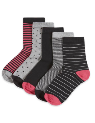 

Хлопковые носки Freshfeet™ в полоску и горошек для девочки 5-14 лет (5 пар)