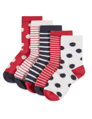 

Хлопковые носки Freshfeet™ в пятнышко и полоску для девочки 5-14 лет (5 пар)
