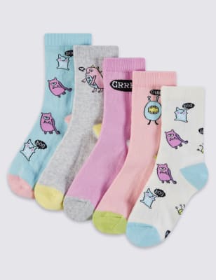 

Яркие носки Freshfeet™ с эмодзи для девочки 5-14 лет (5 пар)