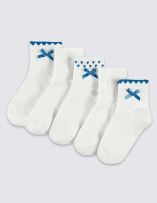 

Хлопковые носки Freshfeet™ с нарядным дизайном с бантиками для девочки 2-14 лет (5 пар)