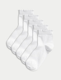 6 Pairs Of Girls Pelerine Socks White Long Knee High Cotton Rich School Socks