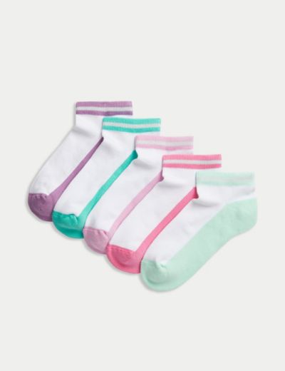 5pk Cotton Rich Ribbed Socks (6 Small - 7 Large), M&S Collection