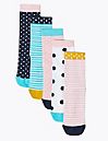 Носки хлопковые Freshfeet™ с контрастным носком для девочки (5 пар)