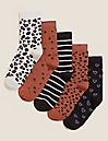 Хлопковые носки с леопардовым принтом (5 пар)