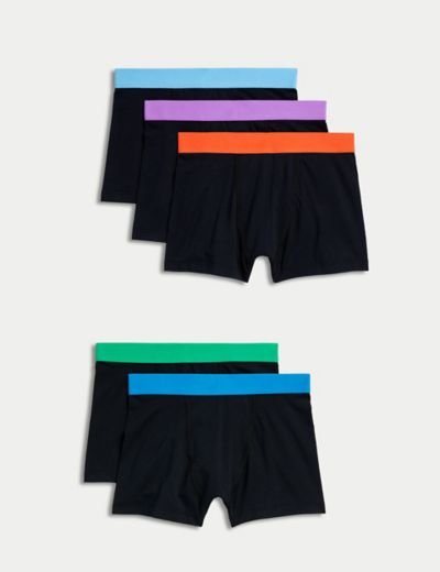 5pk Cotton with Stretch Trunks (5-16 Yrs), M&S Collection