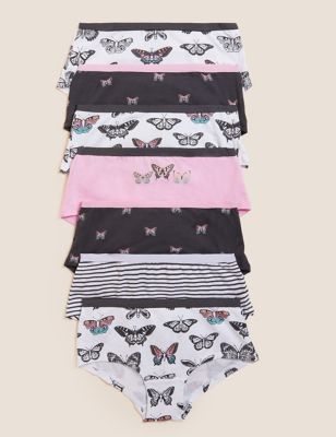 7pk Cotton Rich Butterfly Print Shorts (2-16 Yrs)