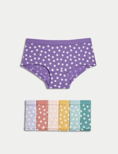 M&S Pure Cotton Ballerina Knickers, 7 pack, 2-12 Years