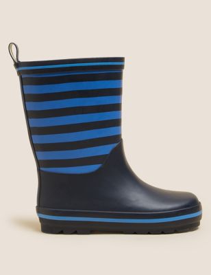 Kids' Striped Warm Lined Wellies (3 Small - 2 Large)