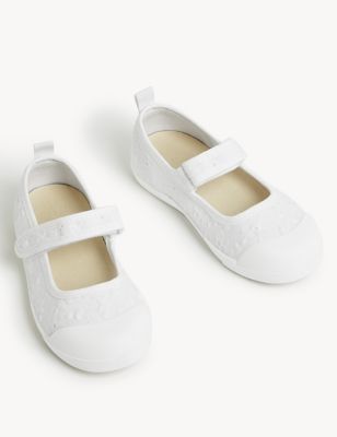 Kids’ Embroidered Riptape Mary Jane Shoes (4 Small - 13 Small)