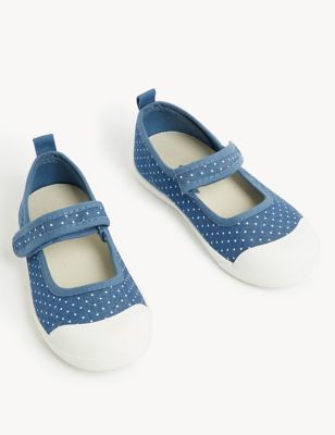 Kids’ Denim Riptape Spot Mary Jane Shoes (4 Small - 13 Small)