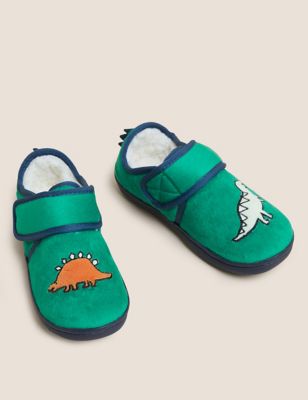 Kids' Riptape Dinosaur Slippers (4 Small - 12 Small)