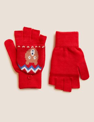 Kids' Bear Print Flip Top Gloves (12 Mths - 13 Yrs)