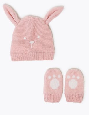 m&s baby hat and mittens