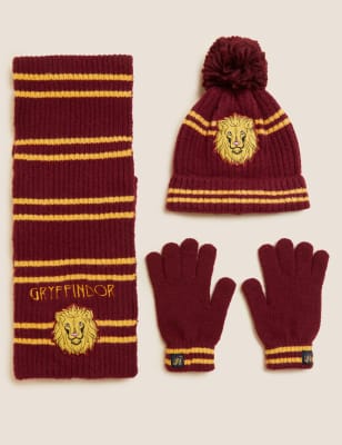 brown scarf and glove set