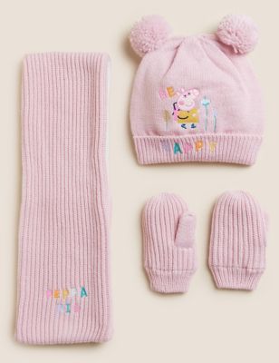 Kids' Peppa Pig™ Hat, Scarf and Mitten Set (1-6 Yrs)