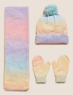 Kids' Ombré Hat, Scarf and Mittens Set (1-6 Yrs)