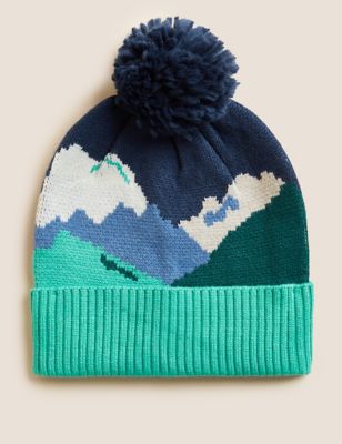 Kids' Mountain Print Knitted Winter Hat (0-13 Yrs)