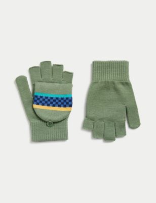 Kids' Striped Flip Top Gloves (0 - 13 Yrs)