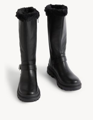 Kids' Faux Fur Lined Knee High Boots (13 Small - 6 Large)