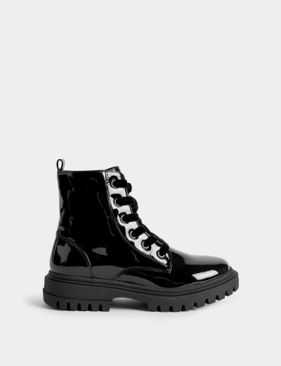 Kids Patent Freshfeet Ankle Boots 4 Small 13 Small M S