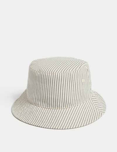 Kids' Pure Cotton Striped Sun Hat (1-6 Yrs), M&S Collection