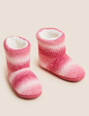 Kids Ombré Knitted Slipper Boots (4 Small - 6 Large)