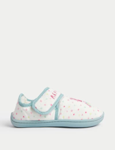 Kids Ballerina Riptape Slippers 4 Small 12 Small M S