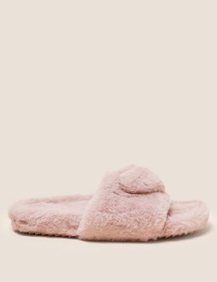 Kids’ Heart Faux Fur Slippers (13 Small - 6 Large)