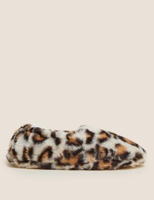 Kids' Faux Fur Leopard Print Slippers (13 Small - 6 Large)