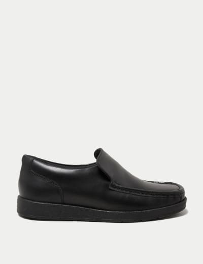 Black slip on shop shoes for kids
