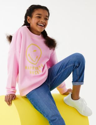 SmileyWorld® Cotton Rich Print Sweatshirt (6-16 Yrs)