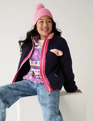 Child Pink Jacket with Neck Scarf Costume Fancy Dress Kleding Meisjeskleding Jacks & Jassen 