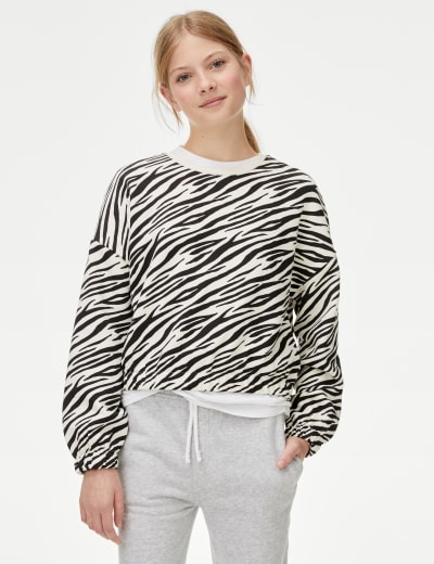 Cotton Rich Zebra Print Leggings 6 16 Yrs M S