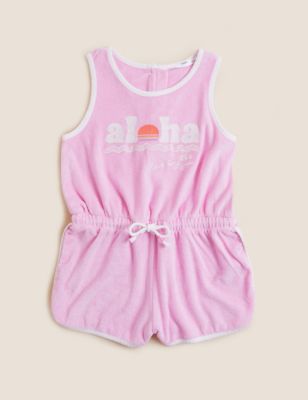 Pure Cotton Towelling Playsuit (6-16 Yrs)