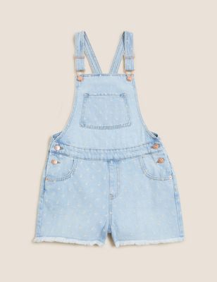 Denim Embroidered Dungarees (6 - 16 Yrs)