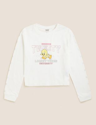 Pure Cotton Looney Tunes™ Long Sleeve Top (6-16 Yrs)
