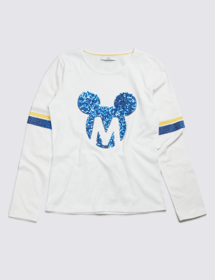 

Футболка с яркой аппликацией пайетками Mickey Mouse для девочки 5-14 лет