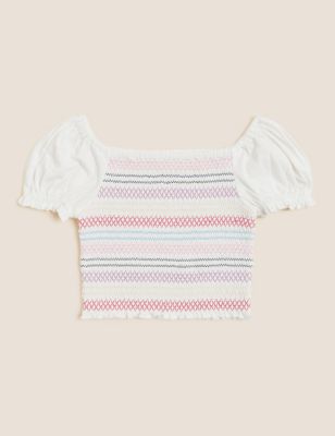 Pure Cotton Embroidered Top (6-16 Yrs)