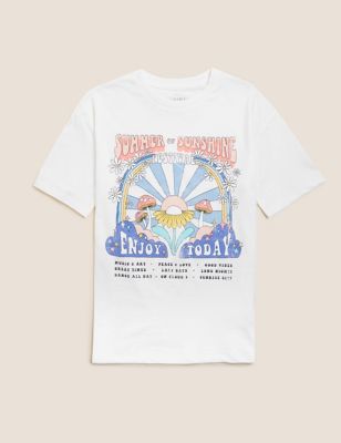 Pure Cotton Festival Graphic T-Shirt (6-16 Yrs)