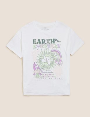 Pure Cotton Earth Day Slogan T-Shirt (6-16 Yrs)
