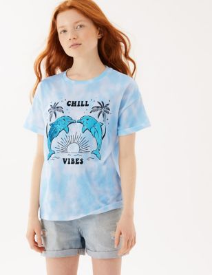 Pure Cotton Chill Vibes Sequin T-Shirt (6-16 Yrs)