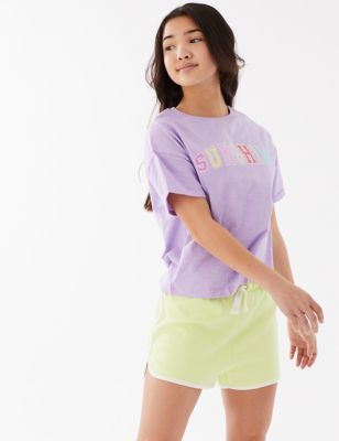 Pure Cotton Sunshine Slogan T-Shirt (6-16 Yrs)