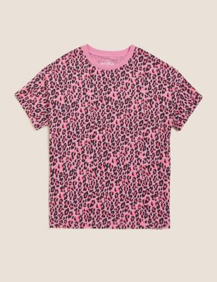 Pure Cotton Leopard Print T-Shirt (6-16 Yrs)