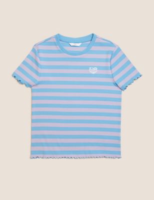 Cotton Rich Wide Stripe Ribbed T-Shirt (6-16 Yrs)