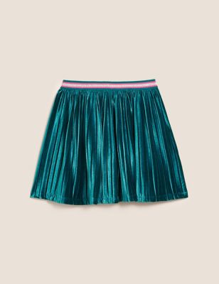Velvet Pleated Skirt (6 - 16 Yrs)