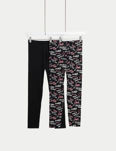 M&S Collection Cotton Rich Leggings with Stretch (2-16 Yrs