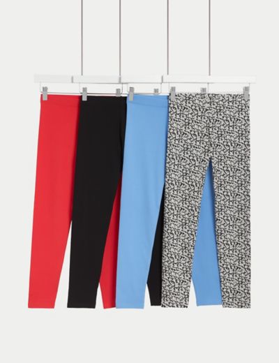 5pk Cotton Rich Leggings with Stretch (6-16 Yrs)