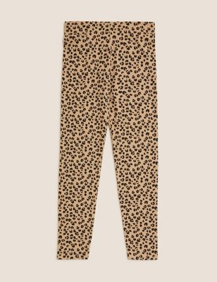 Cotton Rich Leopard Print Glitter Leggings (6 - 16 Yrs)
