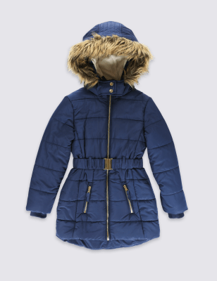 

Удлинённое пальто Stormwear™ с поясом и лёгким утеплителем для девочки 3-16 лет