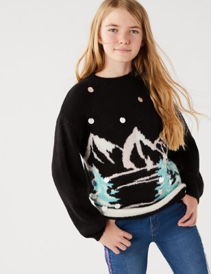 Knitted Sequin Jumper (6 - 16 Yrs)
